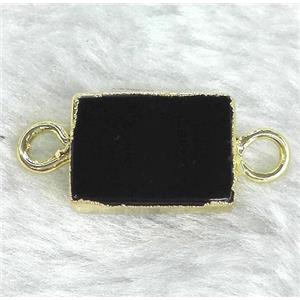black onyx connector, rectangle, approx 10x15mm [GMPDA2698]