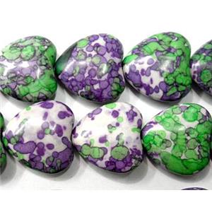 Rain colored stone bead, stability, heart, 14mm wide, approx 29pcs per st [GMRCS01C03-14MM]
