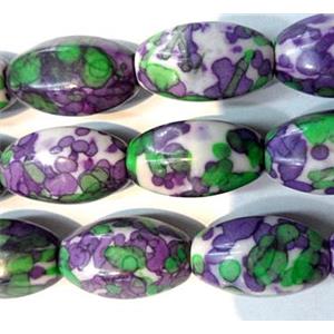 Rain colored stone bead, stability, 8x14mm, approx 28pcs per st [GMRCS01C08]