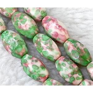 Rain colored stone bead, stability, 8x14mm, approx 28pcs per st [GMRCS04C04]