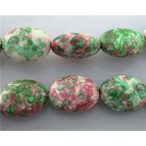 rainforest stone beads, stability, flat-rice, 10x14mm, approx 28pcs per st [GMRCS04C05-10X14MM]