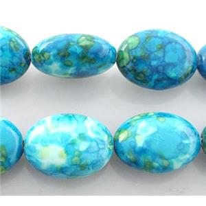 rainforest beads, oval, blue, stability, 13x18mm, approx 22pcs per st [GMRCS05C05-13X18MM]