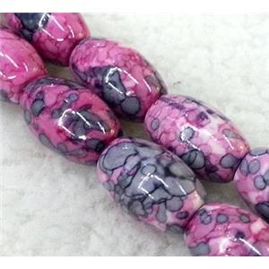 Rain colored stone bead, stability, 8x14mm, approx 28pcs per st [GMRCS08C04]