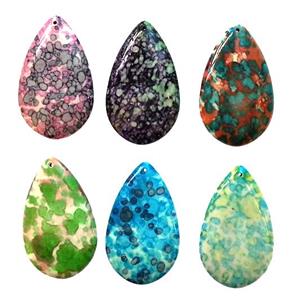 Rain colored stone pendant, stability, mixed, 30x50mm [GMRCS10]