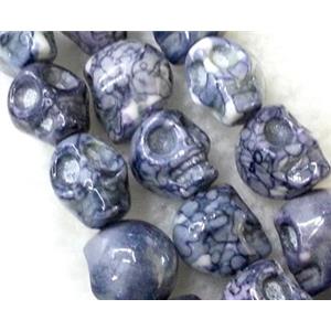 rainforest jasper Skull Beads, stability, approx 10x12mm, 33pcs per st [GMRCS12C01]