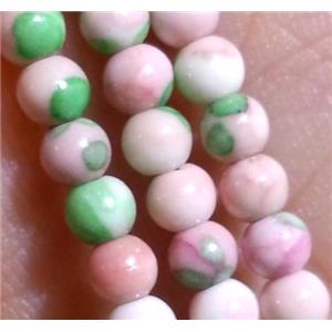 pink Rainforest Stone beads, round, stability, approx 3mm dia, 15.5 inches [GMRCS21]