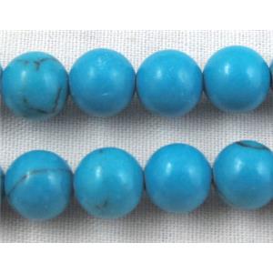 Round Turquoise Beads, 6mm dia, approx 67pcs per st. [GMRD02-6MM]