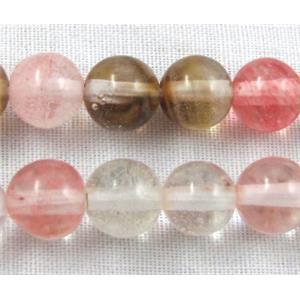 round Watermelon Quartz beads, 6mm dia, approx 67pcs per st. [GMRD08-6MM]