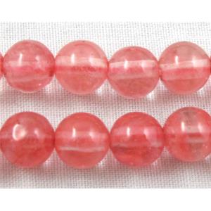 round red Watermelon Quartz beads, 6mm dia, approx 67pcs per st. [GMRD12-6MM]