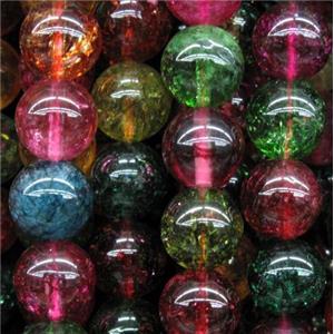 round Rainbow Tourmaline Beads, approx 8mm dia,48pcs per st [GMRD129-8MM]