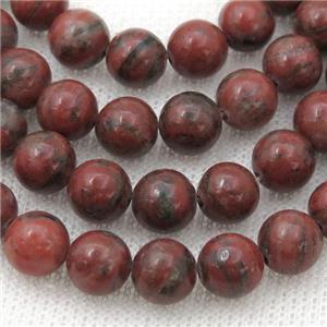 Natural Red Sesame Jasper Beads Smooth Round, approx 8mm dia, 48pcs per st [GMRD156-8MM]