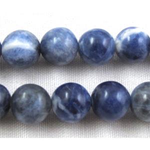 round sodalite bead, blue, 6mm dia, approx 67pcs per st. [GMRD18-6MM]