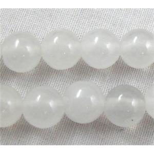 New Jade, White, Round, 6mm dia, approx 67pcs per st. [GMRD22-6MM]