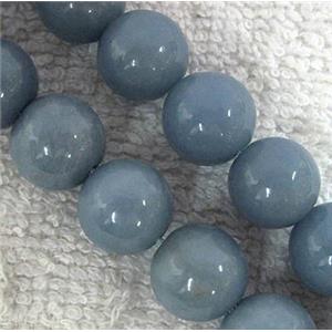 round Angelite Beads, grey-blue, approx 12mm dia [GMRD249-12MM]