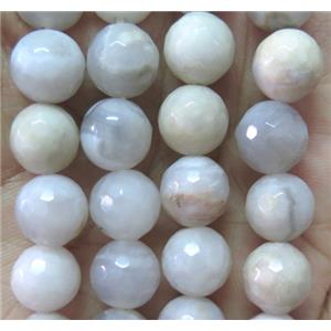 white Crazy Lace Agate Beads, faceted round, approx 4mm dia [GMRD265-4MM]