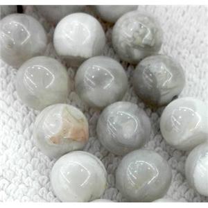 white Crazy Agate beads, round, approx 4mm dia [GMRD266-4MM]
