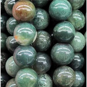 Round Green Moss Agate Beads, approx 8mm dia,48pcs per st [GMRD73-8MM]