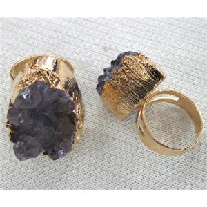 druzy amethyst ring, freeform, approx 15-25mm [GMRG090]