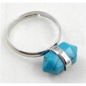 Turquoise Ring, bullet, approx 10-16mm [GMRG110]