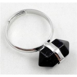 Blue SandStone ring, bullet, approx 10-16mm [GMRG111]