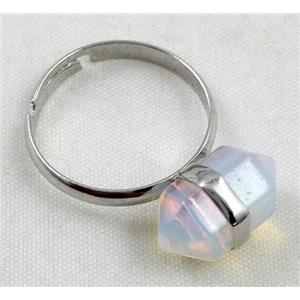 white opalite ring, bullet, approx 10-16mm [GMRG114]