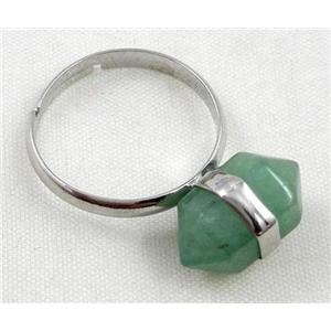 green aventurine ring, bullet, approx 10-16mm [GMRG115]