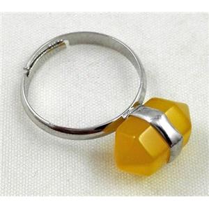 yellow jade ring, bullet, approx 10-16mm [GMRG116]