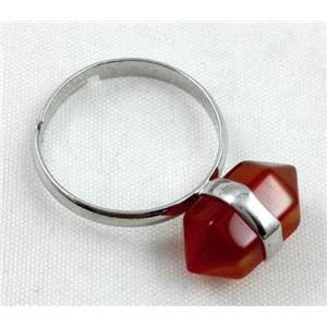 Red Agate Ring, bullet, approx 10-16mm [GMRG118]