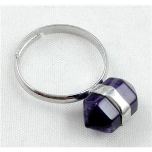 Amethyst Ring, bullet, approx 10-16mm [GMRG119]
