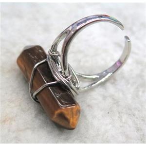tiger eye stone ring, wire wrapped, approx 20-30mm [GMRG128]