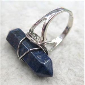 lapis lazuli ring, wire wrapped, approx 20-30mm [GMRG129]