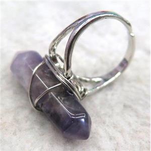 amethyst ring, wire wrapped, approx 20-30mm [GMRG130]