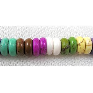 synthetic Turquoise rondelle beads, mixed color, 16mm dia, 5-8mm, 16 inch st. [GMRON12-16MM]