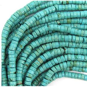blue synthetic Turquoise heishi beads, approx 2x3mm, 15.5inches st. [GMRON23-2X3MM]