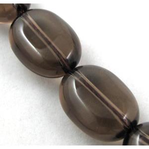 Smoky Quartz beads, flat rice bead, 12x16mm, approx 25pcs per st, grade A [GMSCQ10]