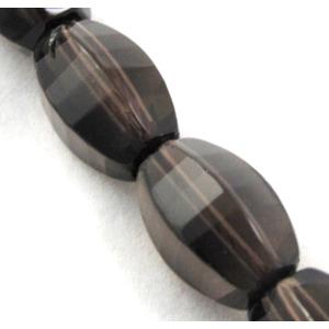 Smoky Quartz beads, faceted, 8x12mm, approx 31pcs per st, grade A [GMSCQ11]