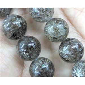 round gray Crackle Crystal beads, approx 10mm dia, 38pcs per st [GMSCQ155-10MM]