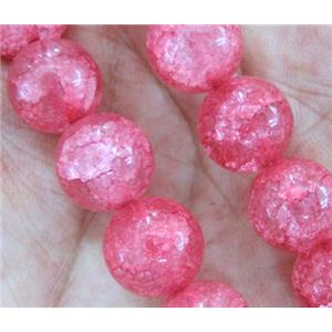 round red Crackle Crystal beads, approx 12mm dia, 31pcs per st [GMSCQ160-12MM]