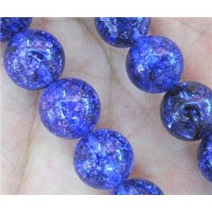 round lavender Crackle Crystal beads, approx 12mm dia, 31pcs per st [GMSCQ161-12MM]