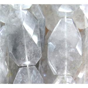 natural Cloudy Quartz beads, faceted freeform, approx 22-38mm [GMSCQ209]