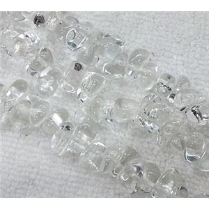 clear quartz bead, erose, 7x12mm, 16 inchlength, AA grade [GMSCQ26]