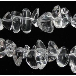 Natural Clear Quartz Bead, chip, approx 5x10mm, 16 inch length [GMSCQ35]