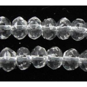 Natural Clear Quartz Bead, faceted rondelle, 4x6mm, 100pcs per st, A grade [GMSCQ45]