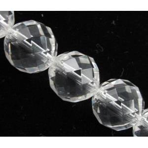 Natural Clear Quartz Bead, faceted round, 14mm dia, 28pcs per st, A grade [GMSCQ47-14MM]
