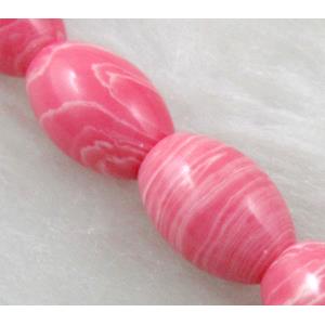 red stripe Gemstone bead, Rice, 8x12mm, 33pcs per st [GMSD03]