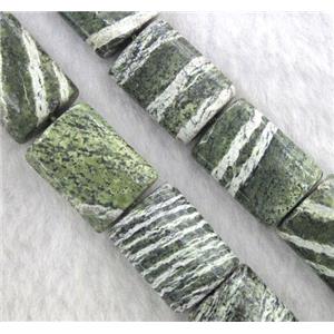 Rectangle Green Silver Stripe, gemstones, approx 15x20mm, 15.5 inches [GMSGSS01]
