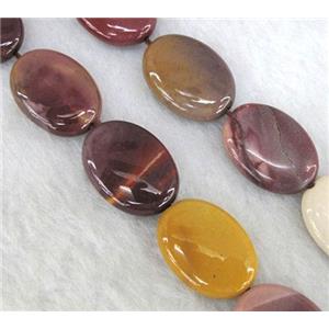 Mookaite stone Beads, flat oval, approx 30x35mm, 15.5 inches [GMSMK03-30X35MM]