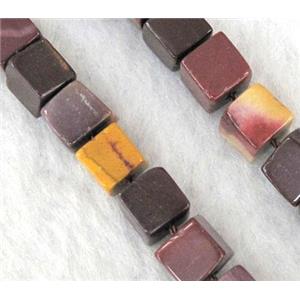Mookaite Beads, cube, approx 6x6x6mm, 15.5 inches [GMSMK12]