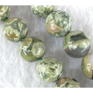 round natural Rhyolite Beads, green, approx 12mm dia [GMSRJ03-12MM]