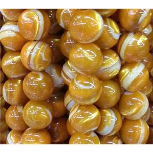 natural Tridacna Shell Beads, round, golden, approx 11mm dia, 16 inches [GMSS35]